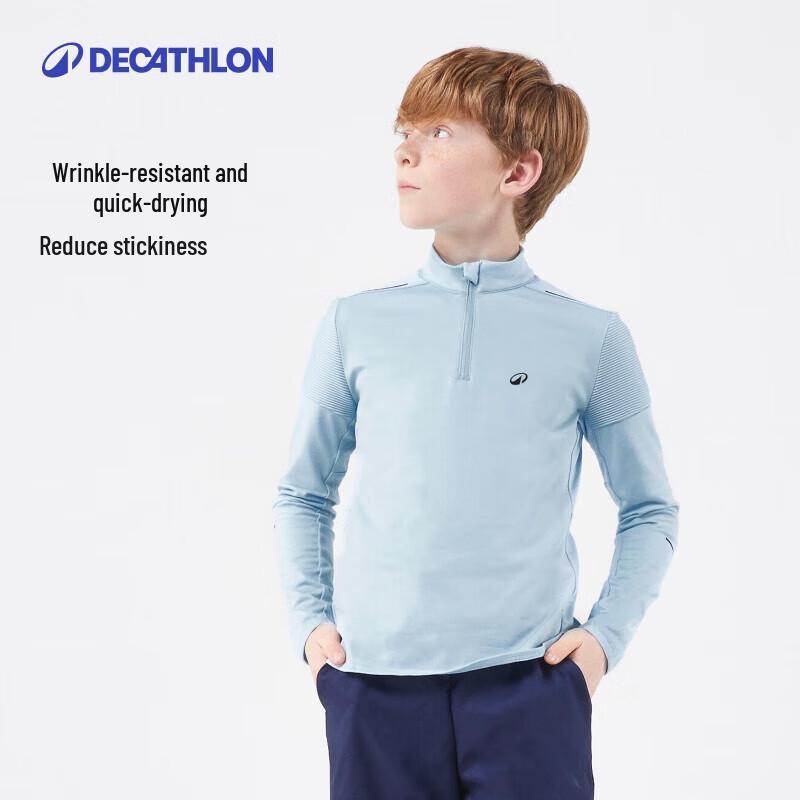 Теплая тенниска Decathlon для детей и подростков с длинным рукавом и молнией на 1/2