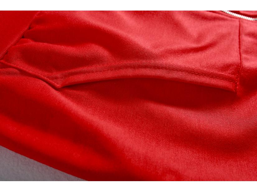 Толстовка с капюшоном на молнии со стразами: Уличный Повседневный Стиль, Однотонный, Свободный Крой.