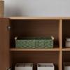 Retro Braided Toilet Paper Basket Wood Handle Ventilated Sundry Storage Basket Rectangular Handwoven Bathroom Storage Basket