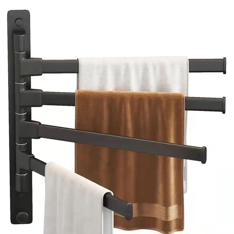 Вращающаяся вешалка для полотенец в ванной комнате, 36 см, 2/3/4 шт., бесплатная перфорация, многобарная сушилка, алюминиевый вешалка для полотенец, вешалка для ванной комнаты, вешалка для общежития, кухонная вешалка для полотенец