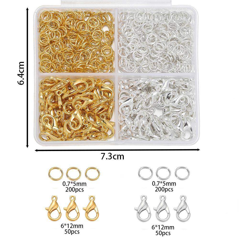 1 коробка застежек-лобстеров, открытых соединительных колец для изготовления ювелирных изделий, браслетов, ожерелий, крючков, застежек для цепочек, DIY аксессуаров