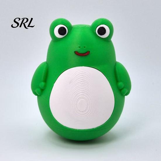 Baby Attention Grabbing Items 3D Printed Mini Frog Tumbler Toy, Roly-Poly Wobbling Cartoon Miniature Figures, Early Education Enlightenment