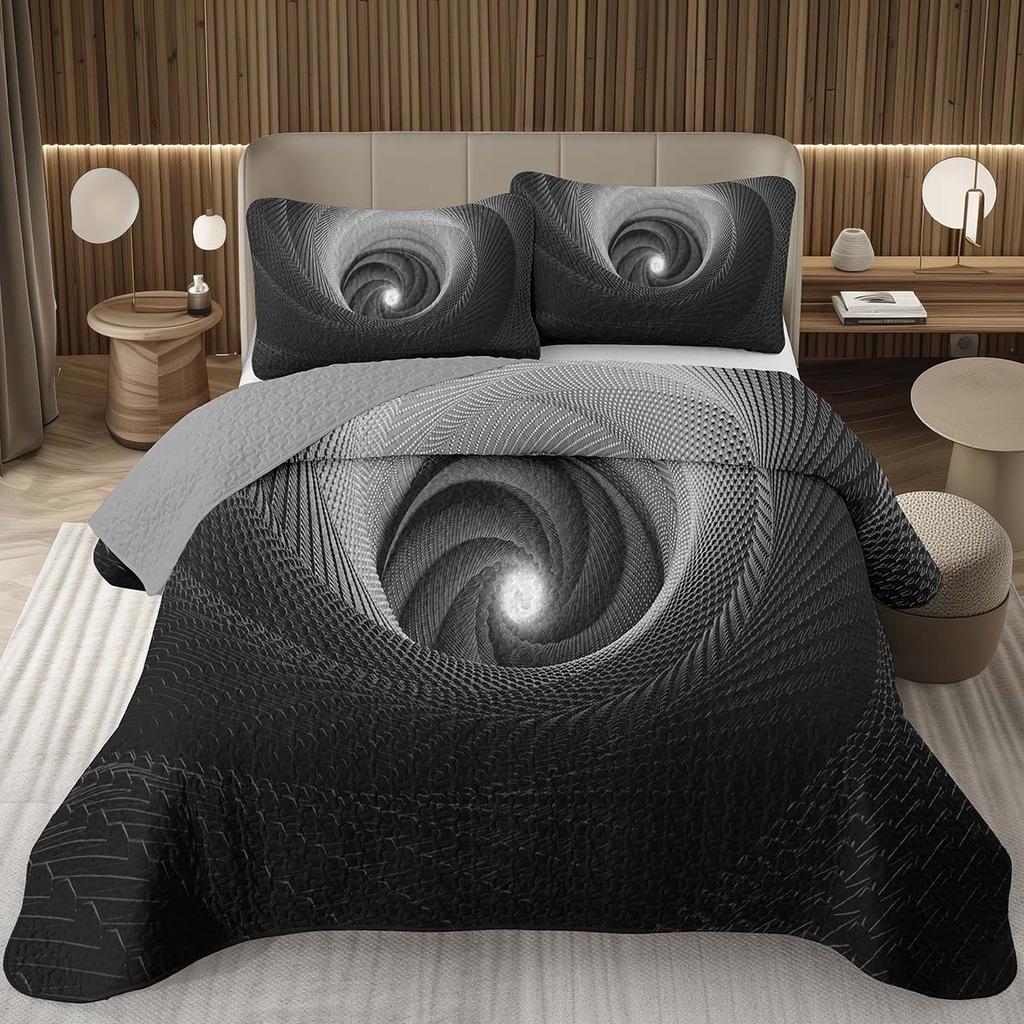 Rainbow Line Twin Queen Bedspread Colorful Abstract Geometric Quilted Bedding Set Bohemian Geometric Reversible Printed Coverlet