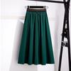 Женская юбка миди, однотонная, с высокой талией, с широким подолом, юбка А-силуэта с поясом, мягкая