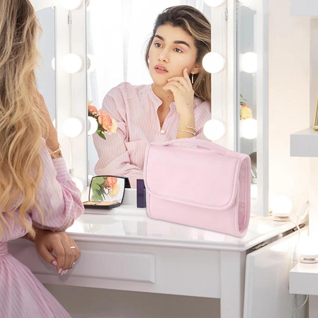 Косметичка для путешествий Складная косметичка с ручкой Органайзер для косметики Большая вместимость Косметичка для хранения туалетных принадлежностей для женщин и мужчин