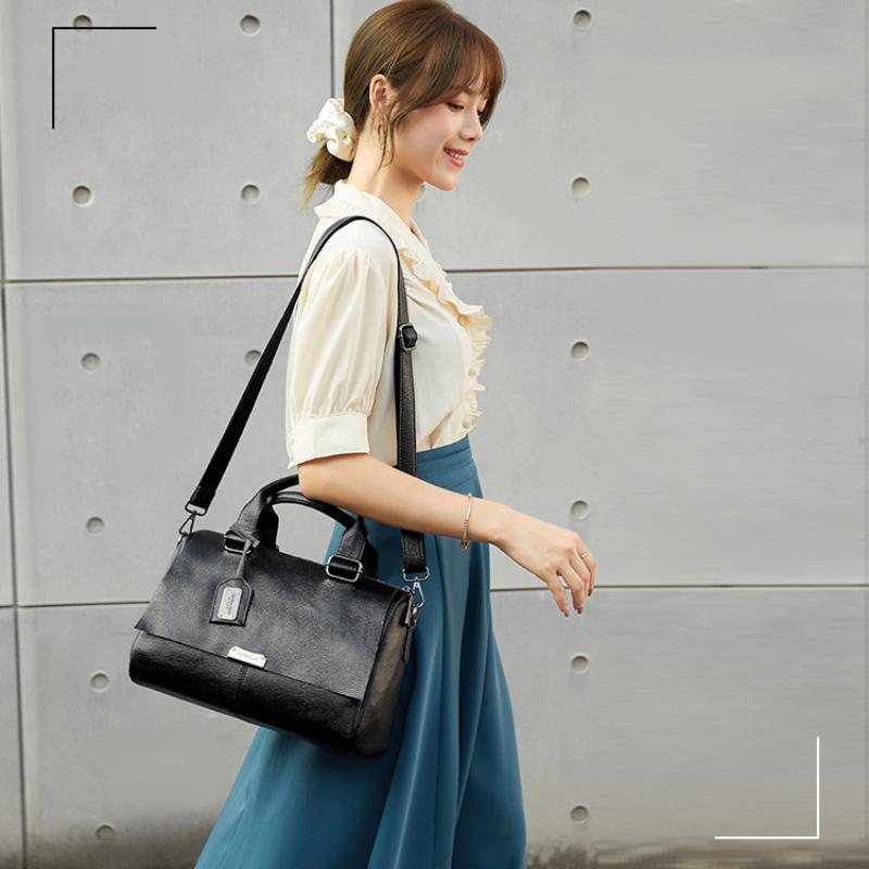 Johnature Fashion Handbag Versatile Women Leather Bag Casual Solid Color Large Capacity Shoulder & Crossbody Bags