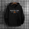Barcelona Print Mens Hoodie Urban Streetwear Fashion Hip Hop Hooded Sweatshirt Autumn Winter Male Trendy Casual Streetwear Hoody