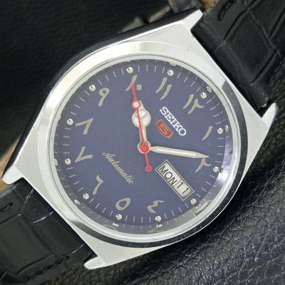 ВИНТАЖНЫЕ ОТРЕМОНТИРОВАННЫЕ МУЖСКИЕ АВТОМАТИЧЕСКИЕ ЧАСЫ SEIKO 5 6309A ЯПОНИЯ СИНЕГО ЦВЕТА a441352-5