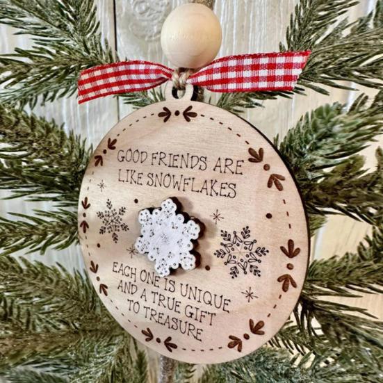 Дружественное украшение, деревянная рождественская елка, подвесное украшение, кулон «Дружеская связь», подарок в знак признательности