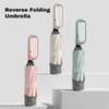 Fully Automatic Umbrella with Carabiner Handle, 10 Ribs Reverse Folding Umbrella Travel Portable