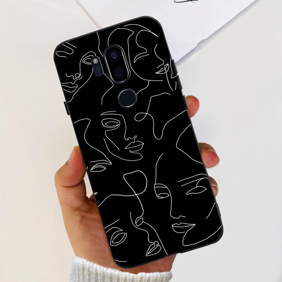 For LG G7 thinQ Case G710EM LM-G710 G710 Luxury Painted Cover Soft Silicone Phone Cases For LG G7 ThinQ Back Covers 6.1'' Bumper