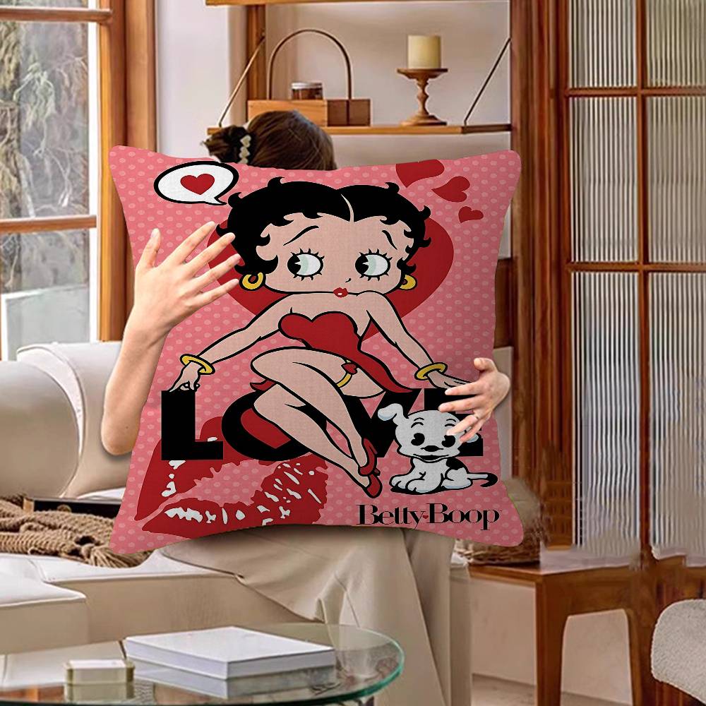 Pretty Cartoon BBetty Bboop Cushion Cover Inches Farmhouse Decor Home Throw Pillow Covers for Couch Decorations