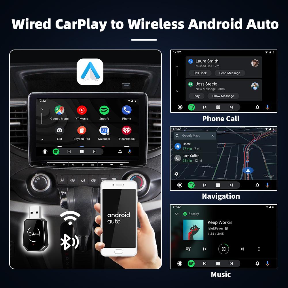 EKIY 3-в-1 Проводной CarPlay в Беспроводной CarPlay Адаптер Беспроводной Android Auto Донгл Airplay AI Умная Коробка Автомобильные Интеллектуальные Системы