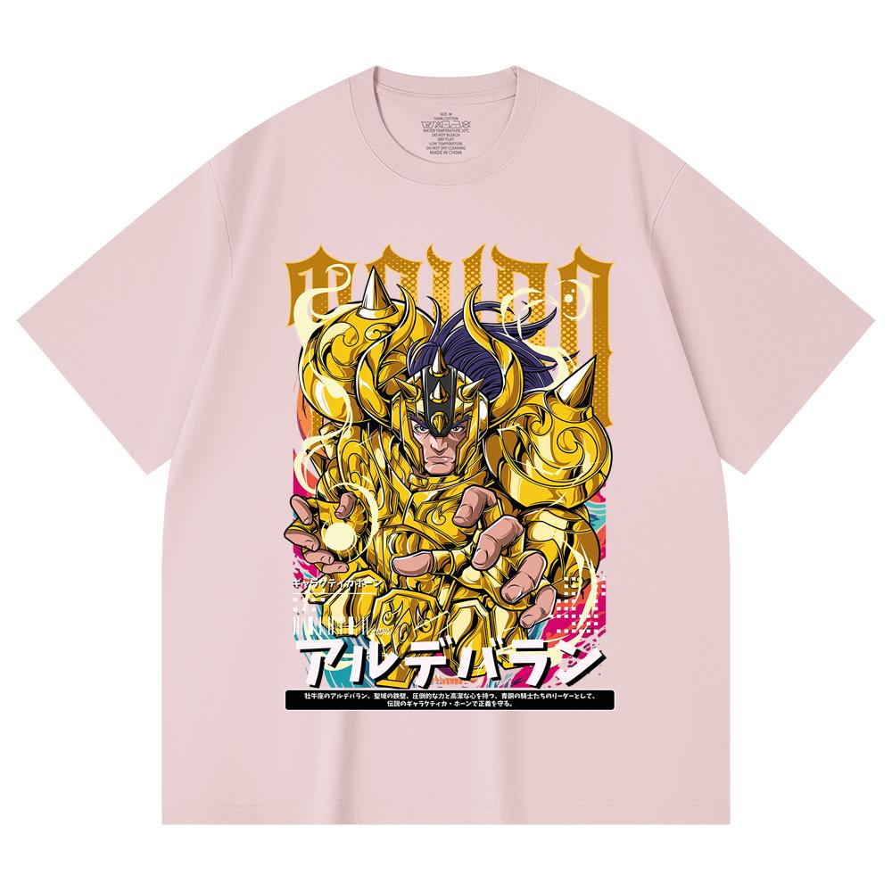 230 Gsm 100% Cotton Saint Seiya V27 Tauro Print Unisex Heavy Cotton T Shirt