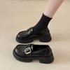 Women's  New Thick Sole British Style Loafer Mary Jane Height Increase Slip On Casual Fashion Loafers Leather Shoes