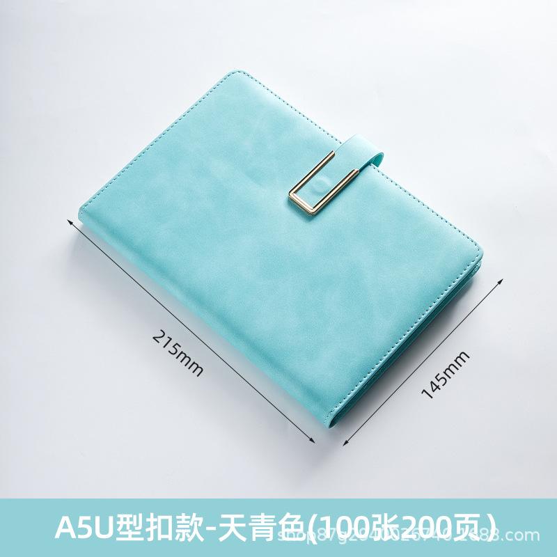 Customized A3 Hardcover Leather Bound Notebook with Logo Buckle 100 Sheets Thermal Binding for Office Business Meetings Record