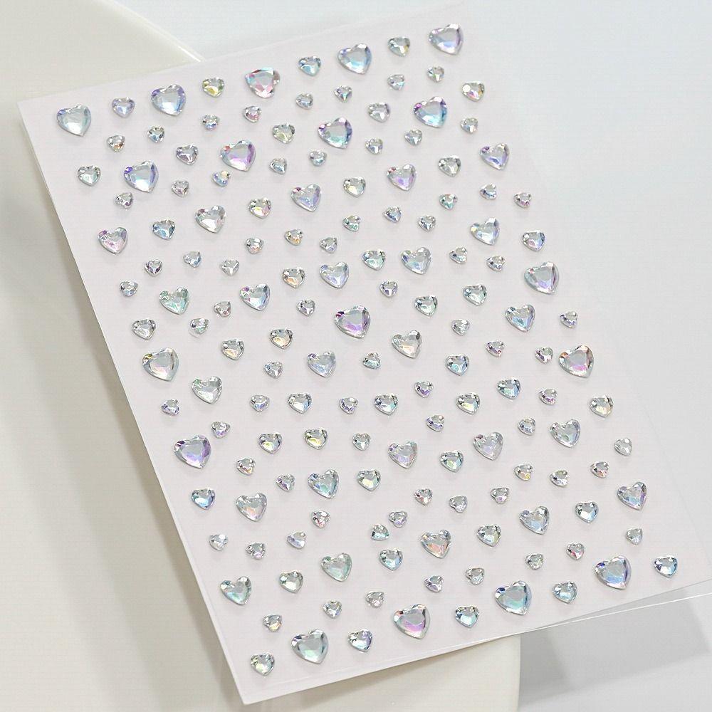 3D Dazzling Face Rhinestone Sticker Aurora Iridescent Rhinestone Sticker Body Decals