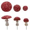 3pcs Luminous Mushroom Garden Stakes Yard Signs Outdoor Silhouette Potted Plant Ornaments for Fairy Garden Lawn Decor