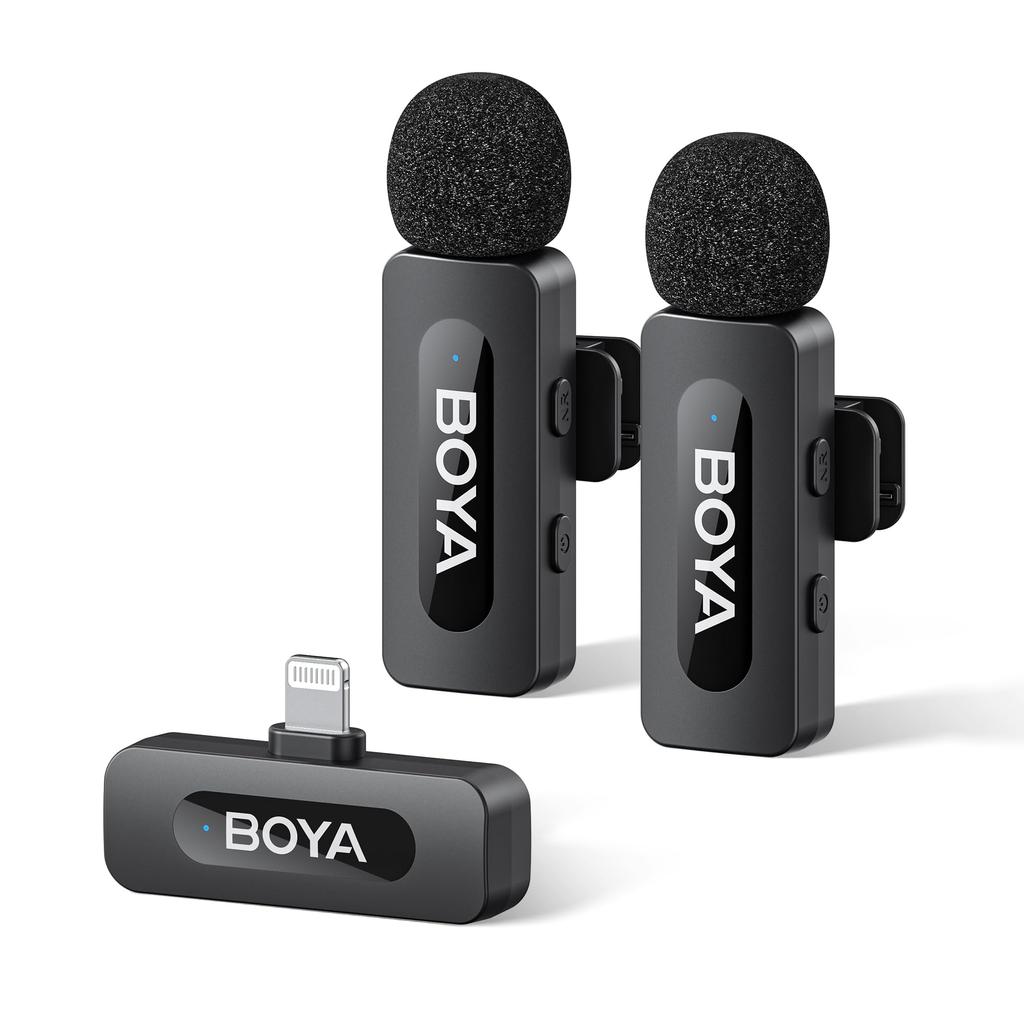 BOYA Improved Wireless Pin Microphone for Dual Mini Omnidirectional Condenser Video Recording Microphone for Interview Podcast Vlog YouTube Live