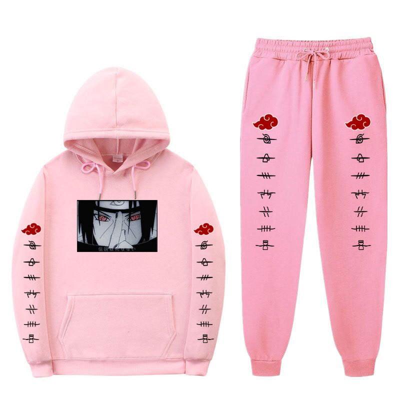 Anime Hoodie Set Teens Boys Girls Warm Fleece Lined Cotton Blend Casual Sport Outfit Long Sleeve Top Pants