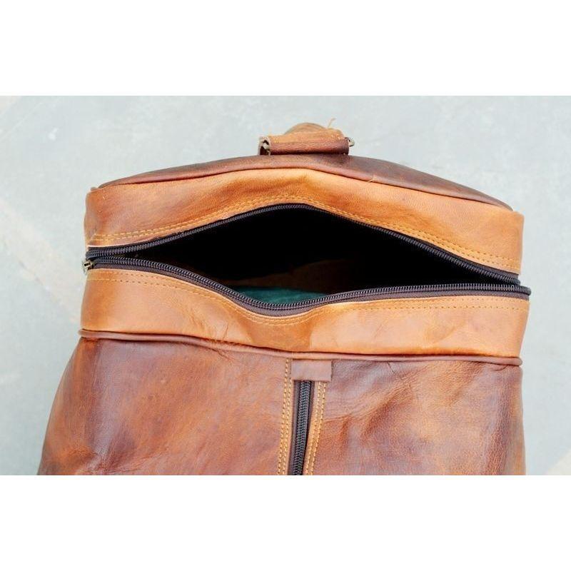 Мужская коричневая винтажная натуральная дорожная сумка Duffle Спортивные сумки Tote из козьей кожи