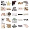 Transparent Retro English Text Stickers - 50 Sheets, Waterproof & Creative for Journals or Cups