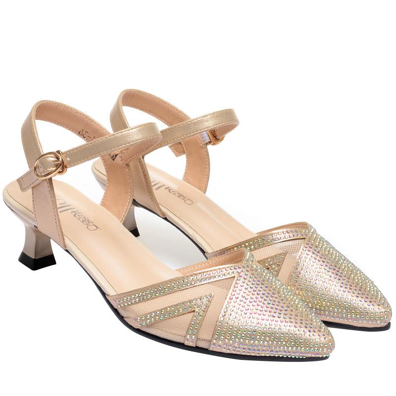 Модные женские туфли с открытым носком, лето 2024 г., полые стразы, обувь, прозрачный бриллиант, модная пряжка, ремешок, марля