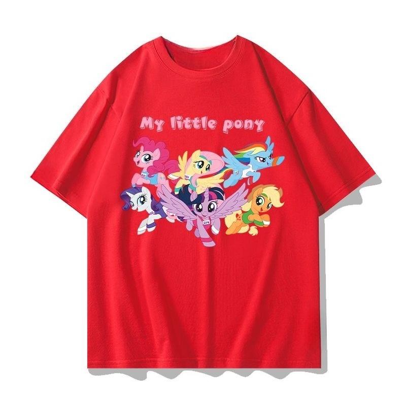 2026 summer new New cotton shortsleeved Tshirt for cartoonstyle Little Pony style relaxed fit loungewear style shirt