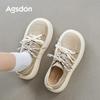 Обувь повседневная Augustine женская 2025 новая осенняя платформа большая голова хлеб немецкие тренировочные туфли ретро спортивные белые туфли