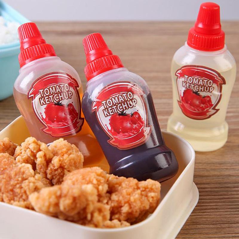 Mini 40ML Portable Small Sauce Container Tomato Gravy Boat Salad Dressing Oil Spray Bottle Ketchup Honey Mustard