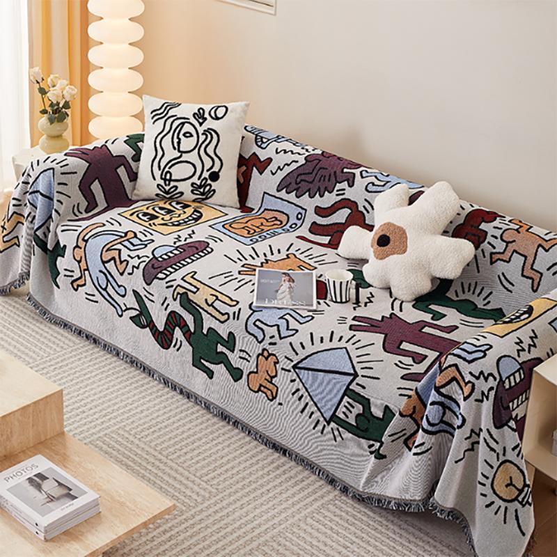 Полотенце для дивана Bohemian Chenille, универсальный нескользящий чехол для подушки, стираемый в стиральной машине, прочный чехол для дивана