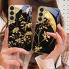 Пейзаж кипарисового леса для Samsung Galaxy S26 S20 FE S21 S22 S23 Plus S24 Ultra 25Ultra S21+ S9 S22 S8 Золотой стеклянный чехол для телефона