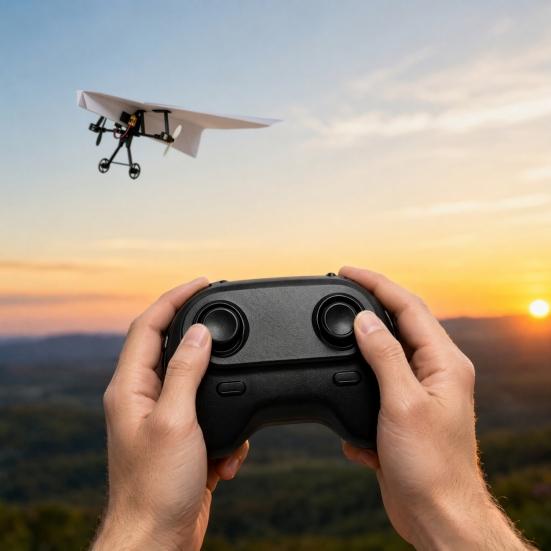 yangyizhi Remote Control Paper Airplane Kit with Gyro Stabilizer, DIY Electric RC Plane Power Module Dual Propellers, Aircraft Launcher Transmitter