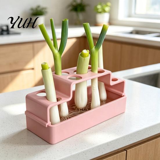 Creative Gift for Home Cooks 3D Printed Hydroponic Green Onion Planter, Soil?Free Scallion Growing Tray, Automatic Water Storage Planter Reusable