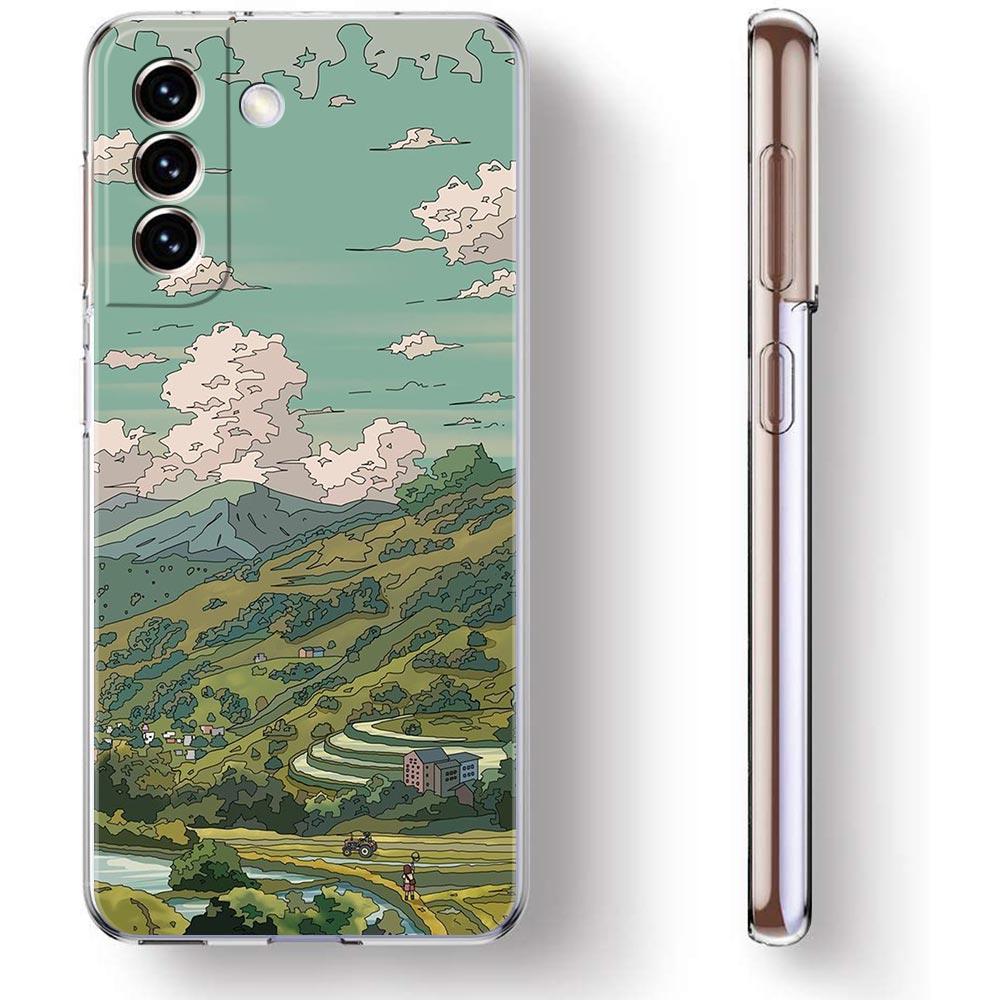 Чехол для телефона INS Japan Sunset Scenery Clear для Samsung Galaxy S23 S22 5G S20 Ultra S21 FE 5G S10E S9 S8 S10 Plus, мягкая задняя крышка.