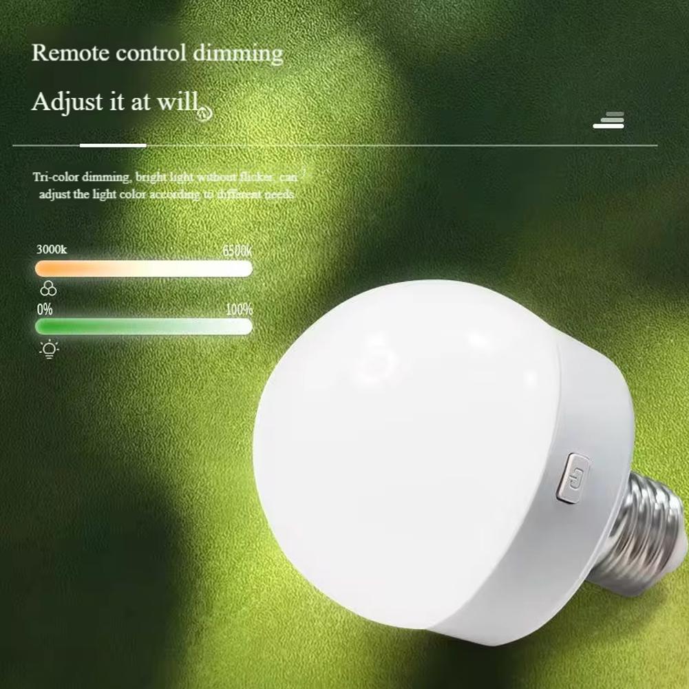 Перезаряжаемая светодиодная лампа E27/E26 RGB с пультом дистанционного управления, бесступенчатым диммированием, трехцветным светом для настенных светильников, люстр, настольных ламп, таймер