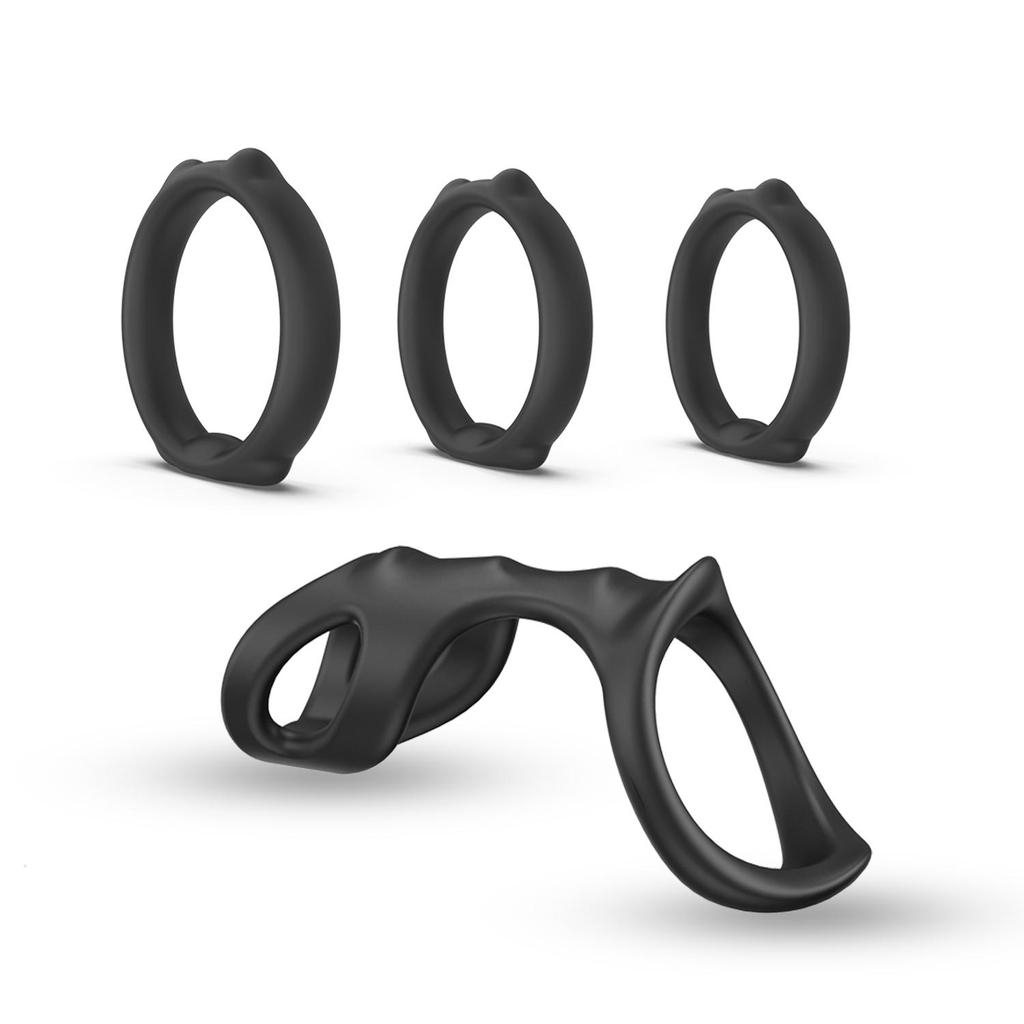 Soft Silicone Penis Cock Ring Set Male Ball Scrotum Stretcher Penis Lock Cock Ring Delay Ejaculation Enlargement Sex Toy Big Man