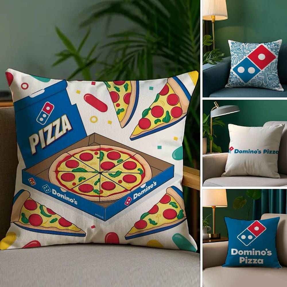 Food Anime D-Domino's Pizza Pillow Case Plush Fabric Soft Double Sided Print Home Sofa High Quality Cushion Cover Throw