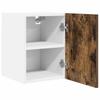 Hanging Cabinet with Door Smoked Oak and White 30 x 31 x 40 cm