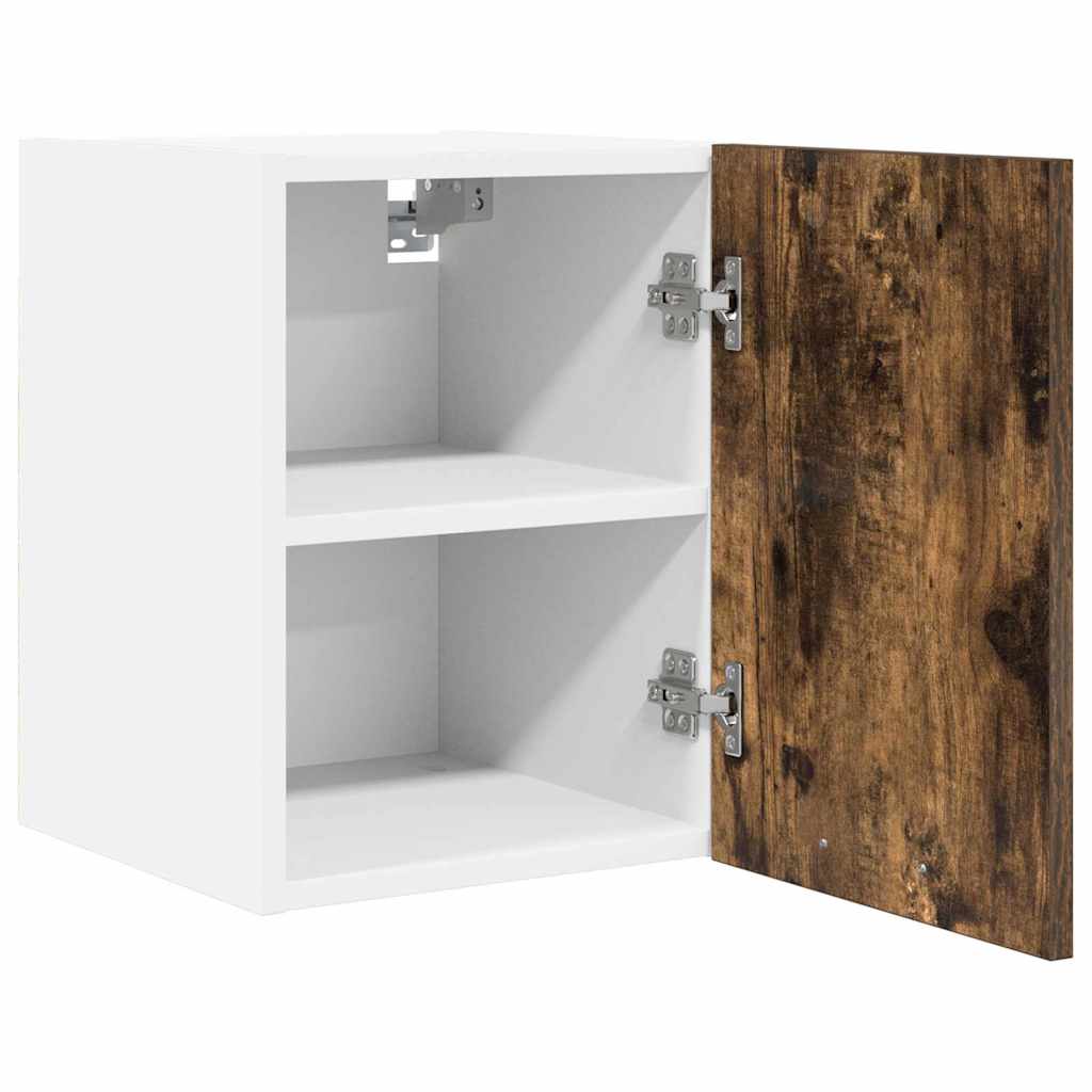 Wall Mounted Cabinet 2 pcs Smoked Oak & White 30 x 31 x 40 cm