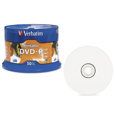 DVD-R Verbatim с белой поверхностью для струйной печати 50 шт. (4.7 ГБ)