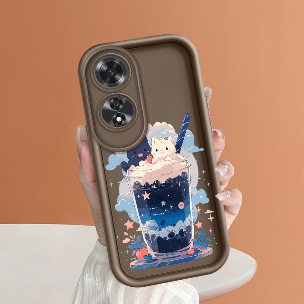 Для Realme 11 11x 12x 12 Pro C21 C30 C33 C35 C65 OPPO A18 A38 A60 A96 Reno 10 11 12 Pro мультфильм черно-белые кошки полная камера защитный мягкий чехол