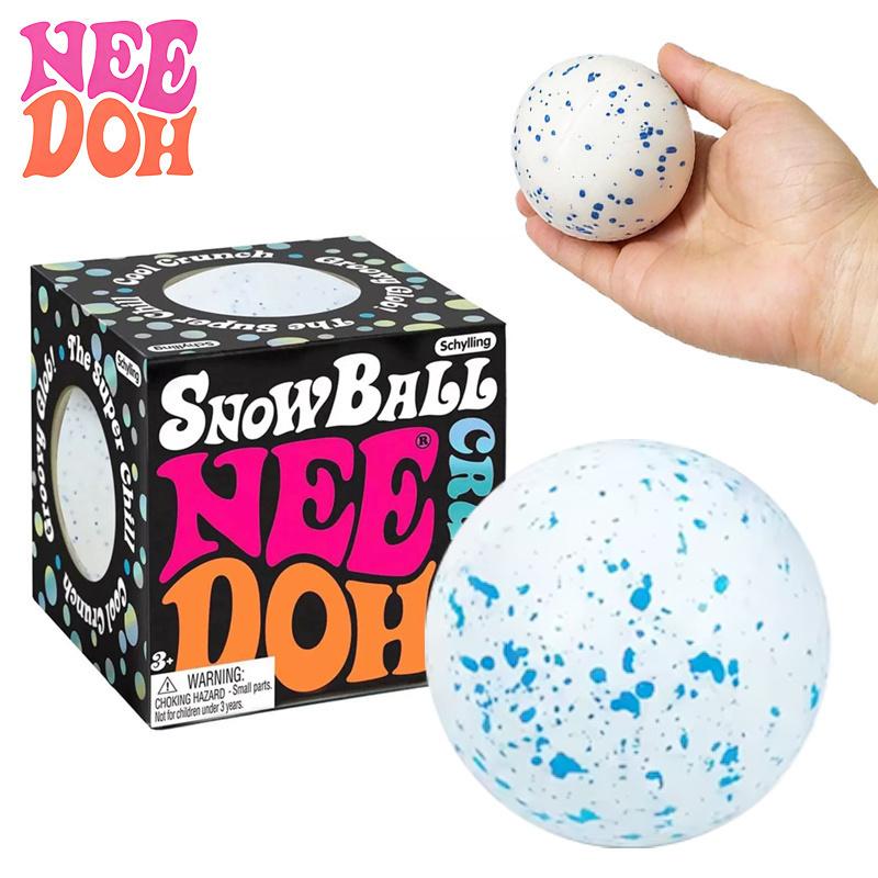 Needoh Snow Ball Crunch Quick Rebound Relief Fidget Sensory Toy Flour Filling Shape Ball Non-Toxic Anxiety Asmr Toy Gift