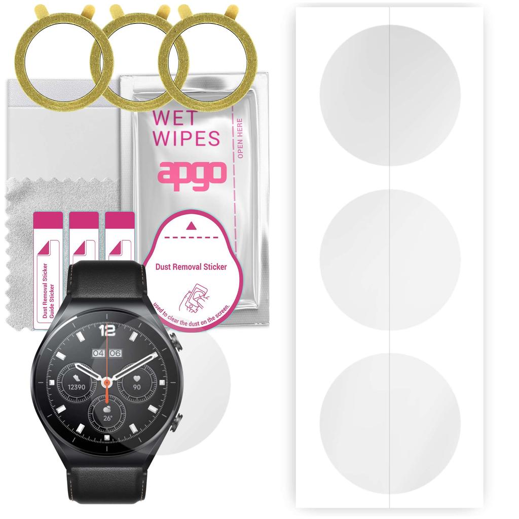 3 гидрогелевых защитных пленки apgo для Xiaomi Watch S1, гидрогелевая пленка, с позиционирующим слоем, простая установка