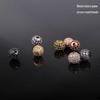 10mm Micro-Paved Zircon Copper Beads for DIY Jewelry - Black and White Round Ball Accessories