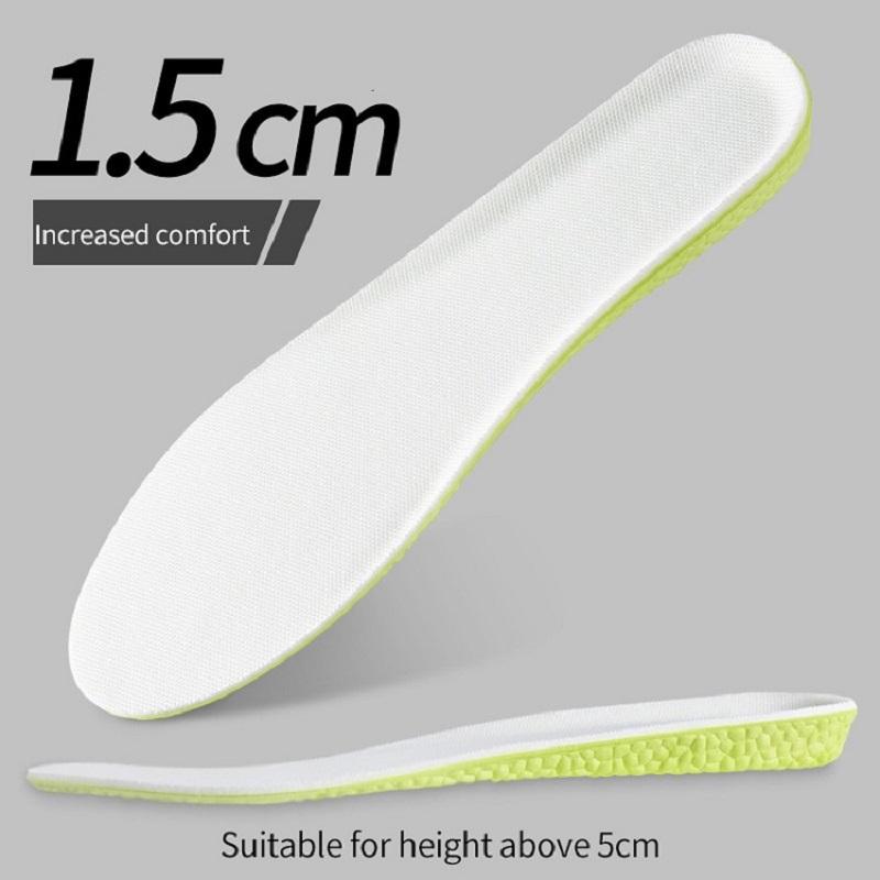 Невидимые стельки для увеличения роста Зеленые стельки из пены с памятью Подошва для обуви Дышащие Удобные для мужчин и женщин Уход за ногами