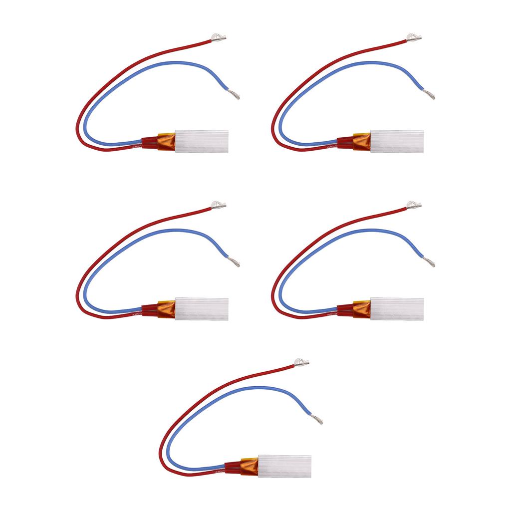 5 шт. Нагревательный элемент PTC Алюминиевый корпус Керамический термостат Нагревательная пластина 220 В 200 градусов Цельсия Красный Синий Кабель