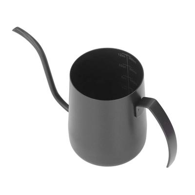 Кофеварка пуровер компактная из нержавеющей стали с мерной шкалой, чайник для заваривания кофе и чая, кухонный, офисный, кофейник для черного чая, ручка с характером, 350 мл, черный (Семь ()