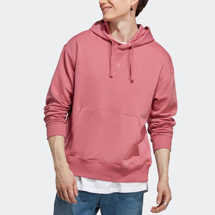 adidas Сплошной цвет с вышитым логотипом, толстовка с капюшоном, мужские топы, роза IC9762