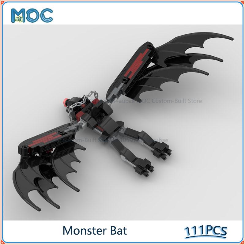 Конструктор MOC Кирпичики Собери сам Монстр Летучая мышь (Пригодный для езды) Модель Творческая Образовательная Коллекция Дисплей Игрушки Подарки 111 ШТ.